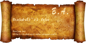 Budaházi Ada névjegykártya